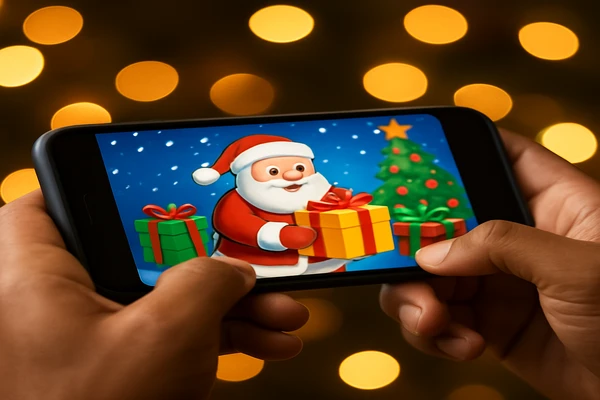 স্মার্টফোনে আরামদায়কভাবে অনলাইন গেমিং উপভোগ করছেন একজন ব্যবহারকারী