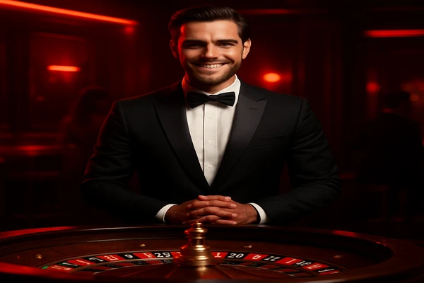 একজন পুরুষ অনলাইন গেমে জয় উদযাপন করছেন, চারপাশে গেম-চিহ্নগুলো ভেসে উঠছে